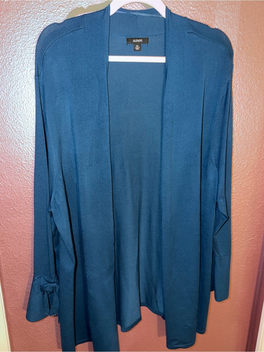 Alfani Teal-Blue Open Front Women's Cardigan